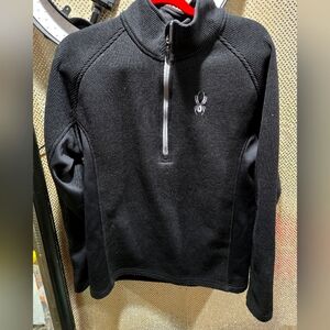 Spyder Core Sweater Gray Knit Outbound 1/2 Zip Long Sleeve Jacket Mens Large